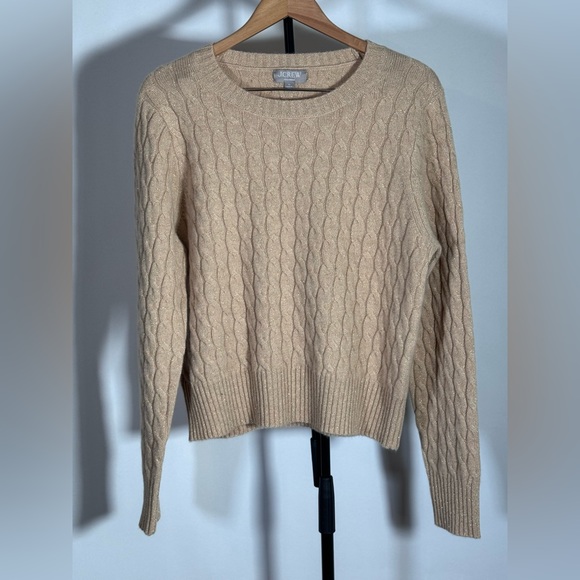 New JCrew Cashmere shrunken cable-knit crewneck sweater with Lurex® threads - Picture 5 of 8